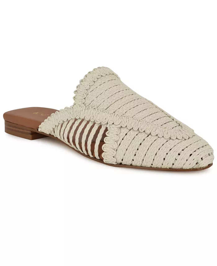 Женские мюли Campton из ткани на шнуровке Nine West, коричневый/бежевый