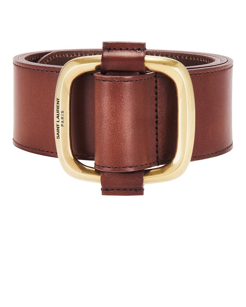 

Ремень с пряжкой Saint Laurent, цвет Dark Brown Chocolate