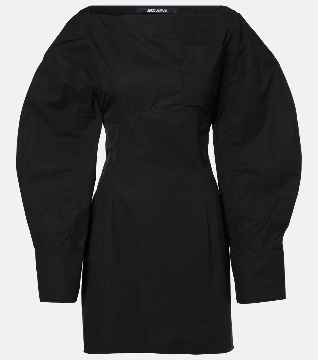

Хлопковое мини-платье La Robe Chemise Casaco Jacquemus, черный