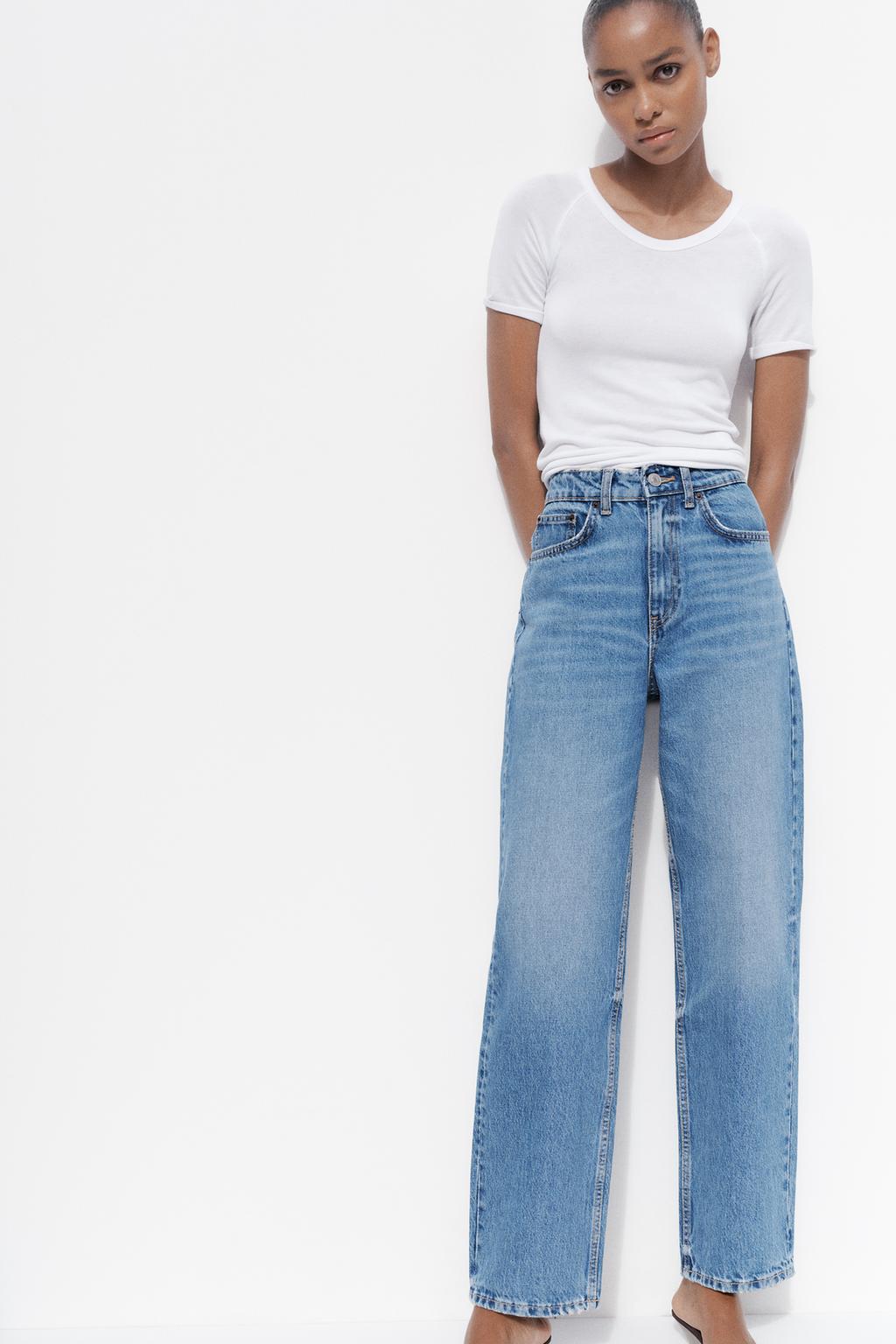 

Джинсы trf mom fit с высокой талией ZARA, синий