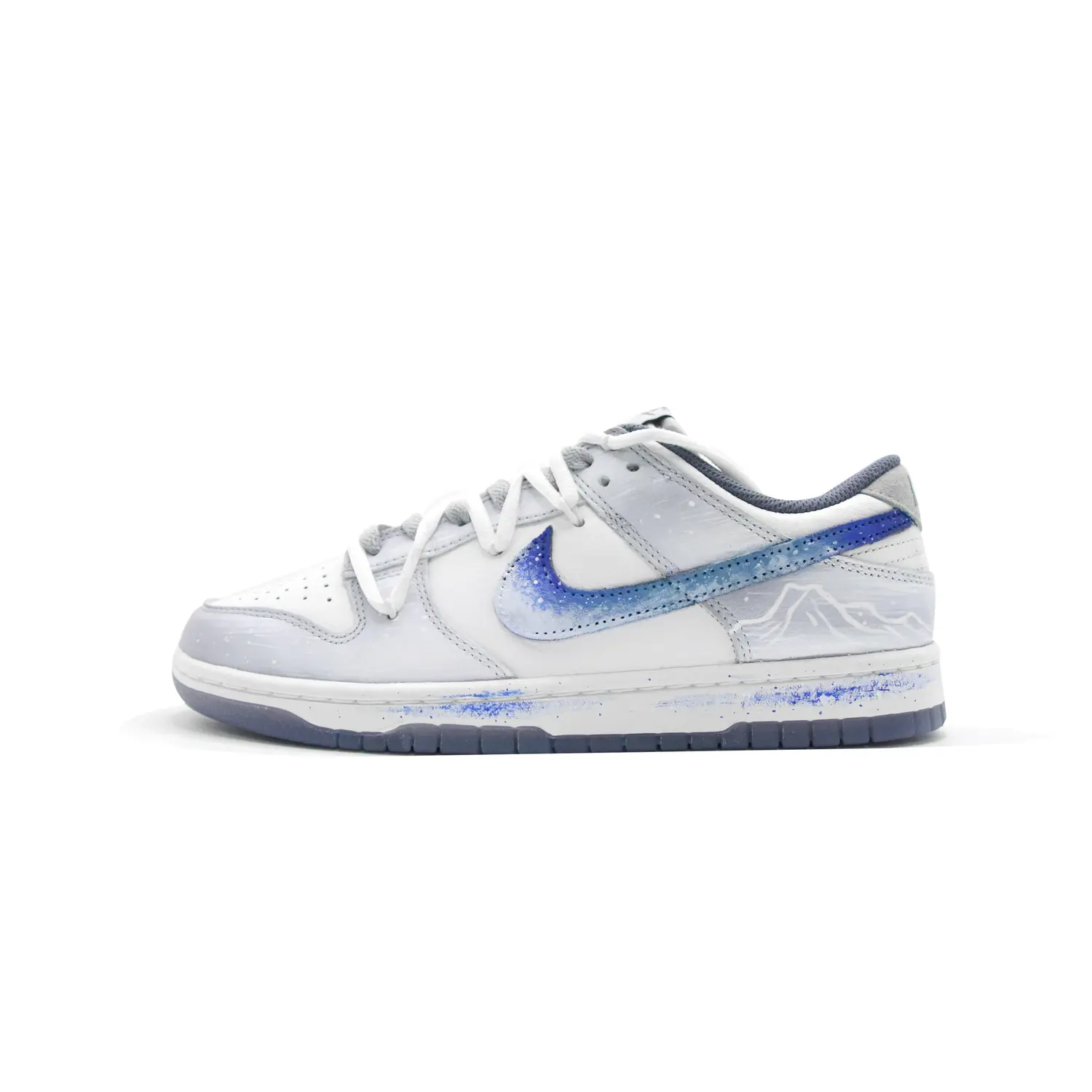 

Кроссовки Nike Dunk Skateboarding Shoes Men Low-top Gray/White/Blue, серый/белый/синий