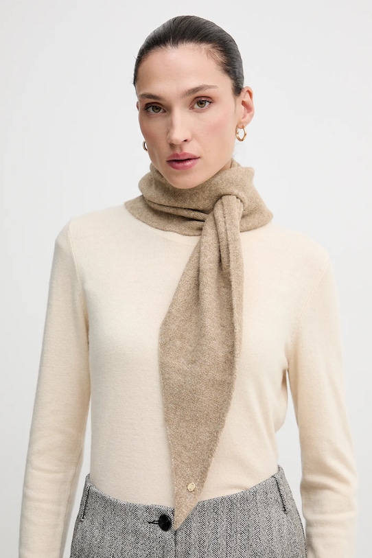 

Шарф из смесовой шерсти Pedro Del Hierro, бежевый