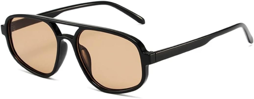 

Модные солнцезащитные очки «кошачий глаз» с двойной перемычкой, женские, ретро, ​​с леопардовым градиентом, защита от УФ-излучения UV400, мужские, трендовые UATXTAU, Black Light Tea