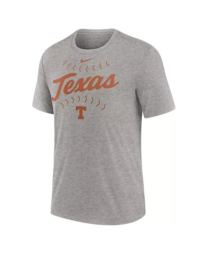Мужская футболка Heather Gray Texas Longhorns Campus Local Tri-Blend Nike — фото 3