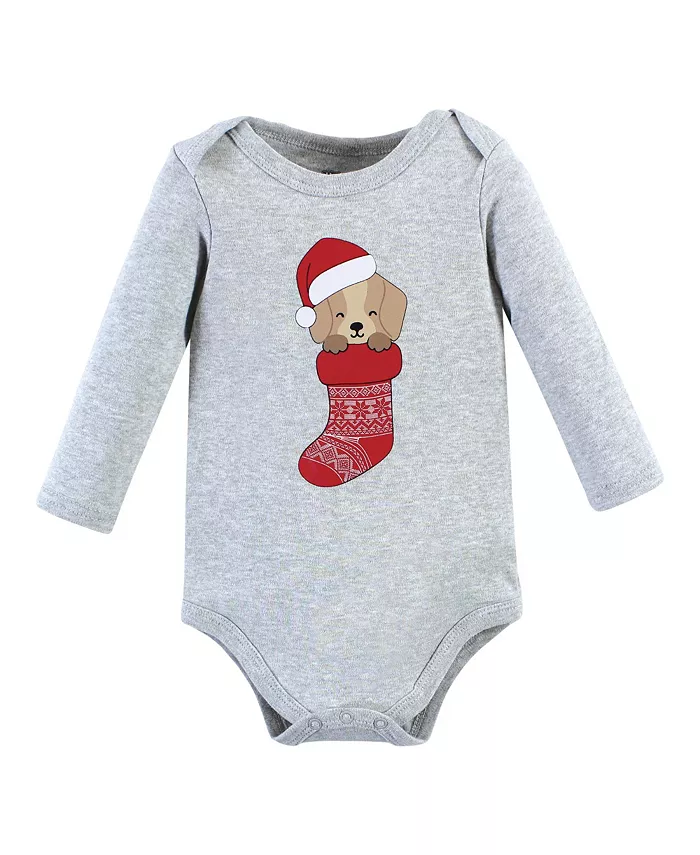 Комплект из трех боди Hudson для мальчиков унисекс с длинным рукавом из хлопка Hudson Baby, мультиколор — фото 2