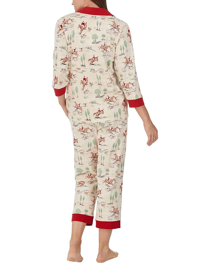 

Пижамный комплект Bedhead PJs Organic Cotton 3/4 Sleeve Cropped PJ Set, цвет Equestrian Toile