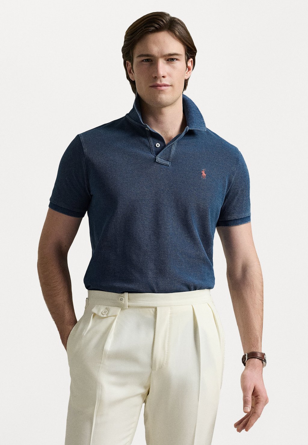 

Рубашка поло CUSTOM SLIM FIT MESH POLO SHIRT Polo Ralph Lauren, синий