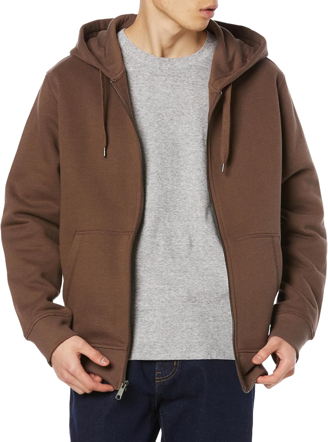 

Мужская толстовка на молнии с флисовой подкладкой Amazon Essentials, коричневый