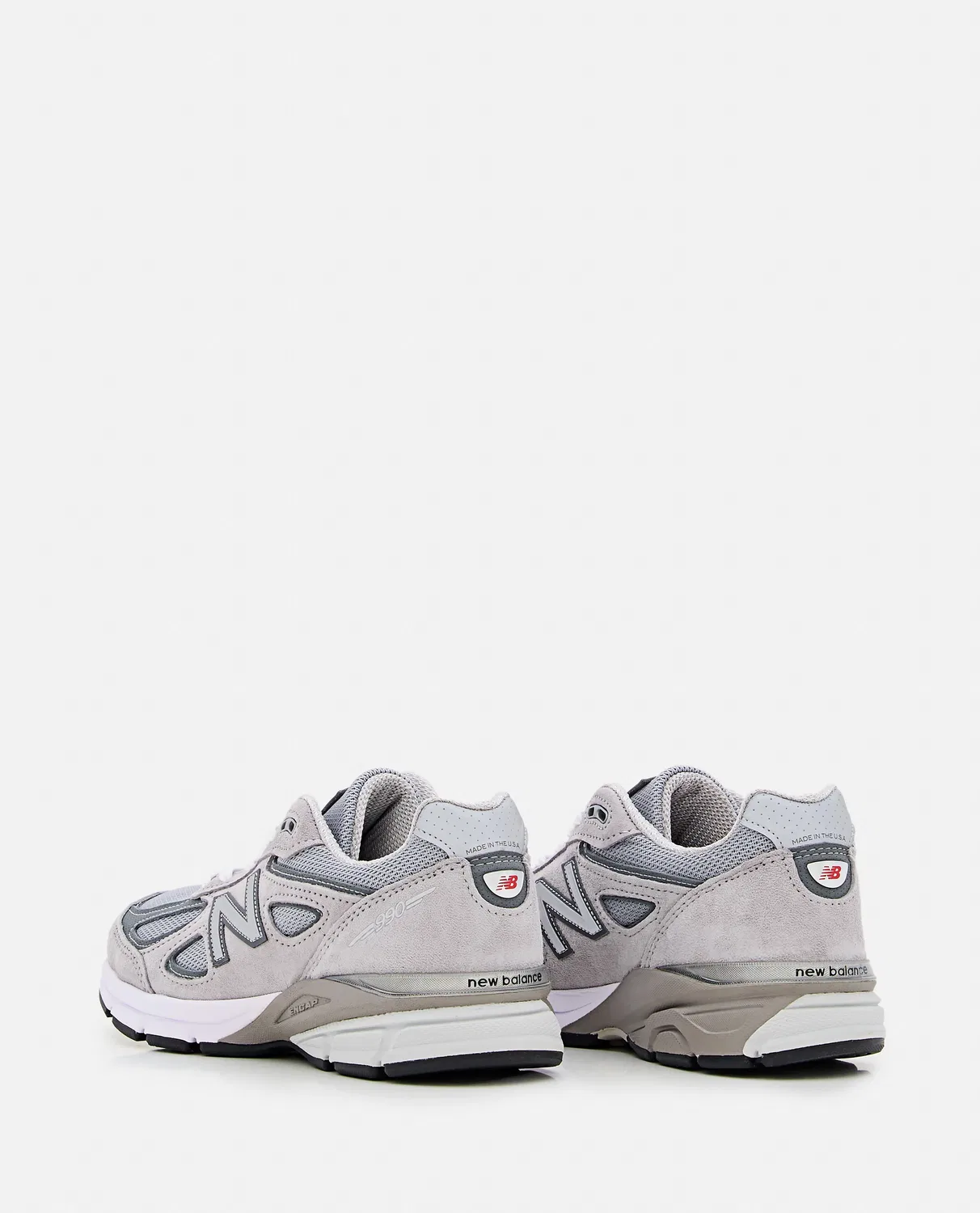 New Balance 990 Серые кожаные и сетчатые кроссовки — фото 3