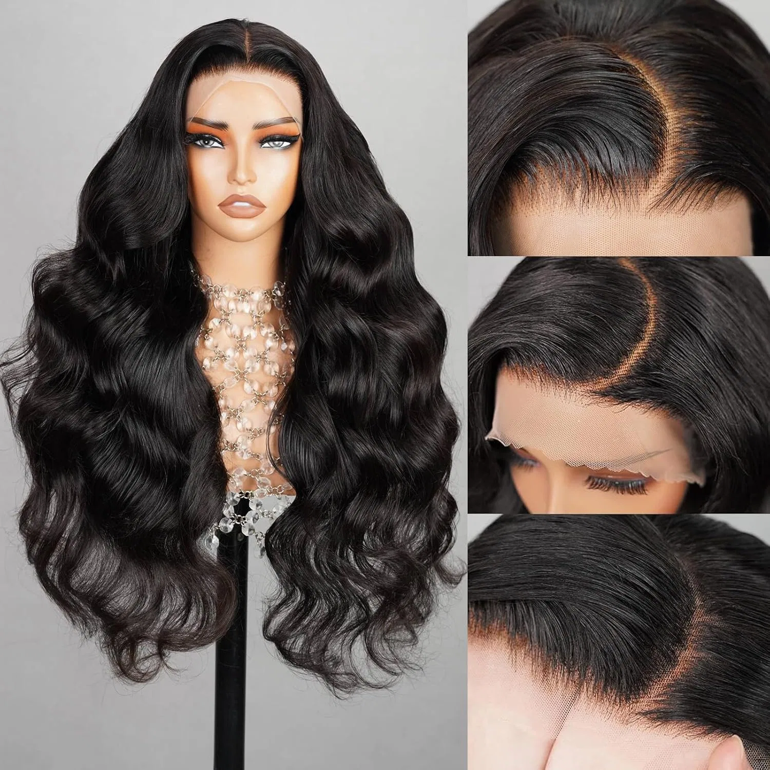 Парик из натуральных волос «Body Wave Lace Front» 28 дюймов от MEGALOOK Megalook, 13X4 Body Wave Wig