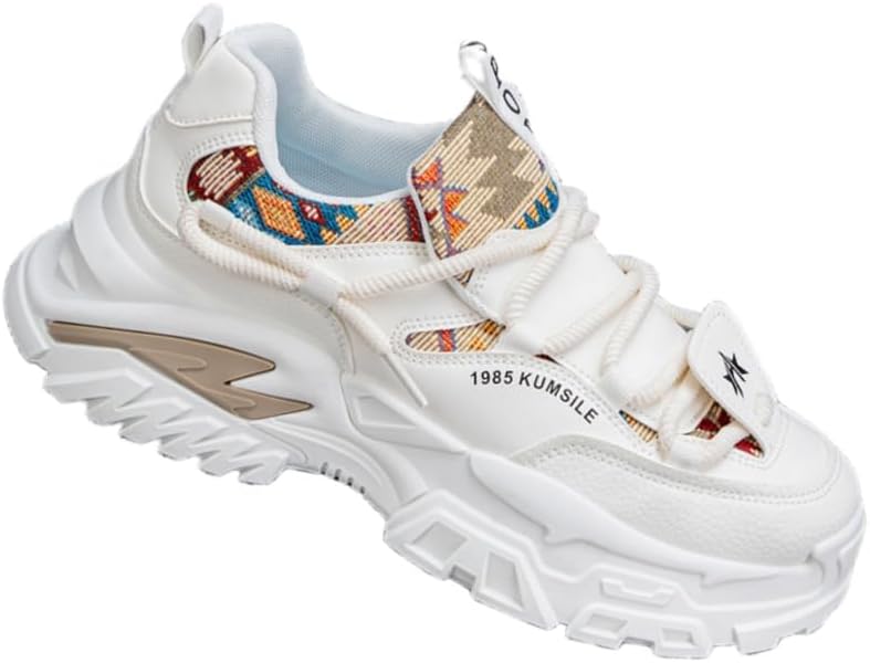 

Мужские кроссовки с толстой подошвой для повседневного и спортивного использования - противоскользящие, прочные, дышащие, удобные. Подходят для бега, занятий в спортзале, активного отдыха на улице и повседневного ношения Clolinde, белый/хаки