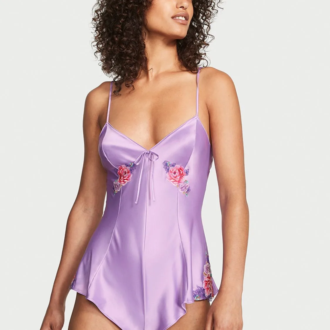Домашний комбинезон для женщин Victoria's Secret, Purple Floral Embroidery — фото 3