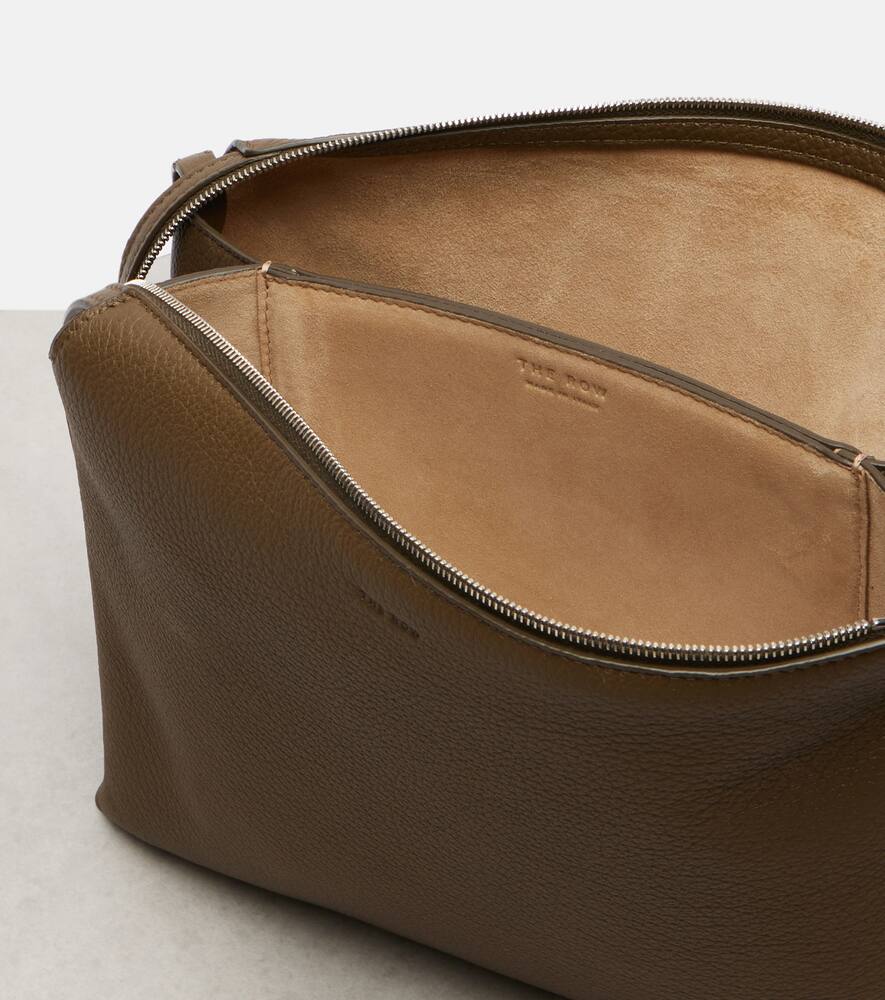 Кожаная сумка через плечо Nu Twin Small The Row, Military Olive Ans — фото 3