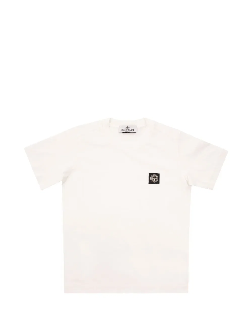 Футболка с нашивкой в виде компаса в рубчик Stone Island Junior, белый
