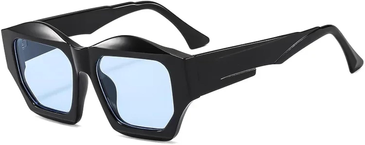 

Модные женские солнцезащитные очки большого размера с двухцветными линзами для активного отдыха, ретро-линзы, защита от УФ-излучения UV400, трендовые мужские очки TVTBBVV, Black Blue