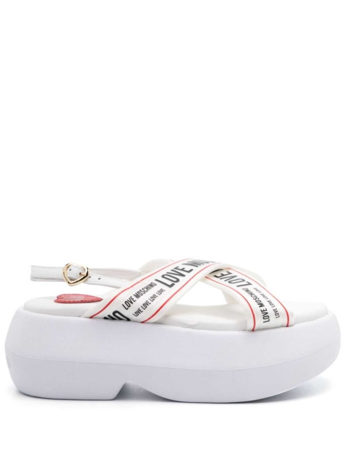 

Love Moschino сандалии на платформе с ремешком на пятке, белый