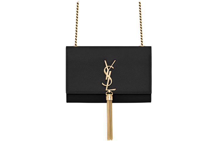 

SAINT LAURENT Кожаная сумка через плечо с цепочкой и кисточкой