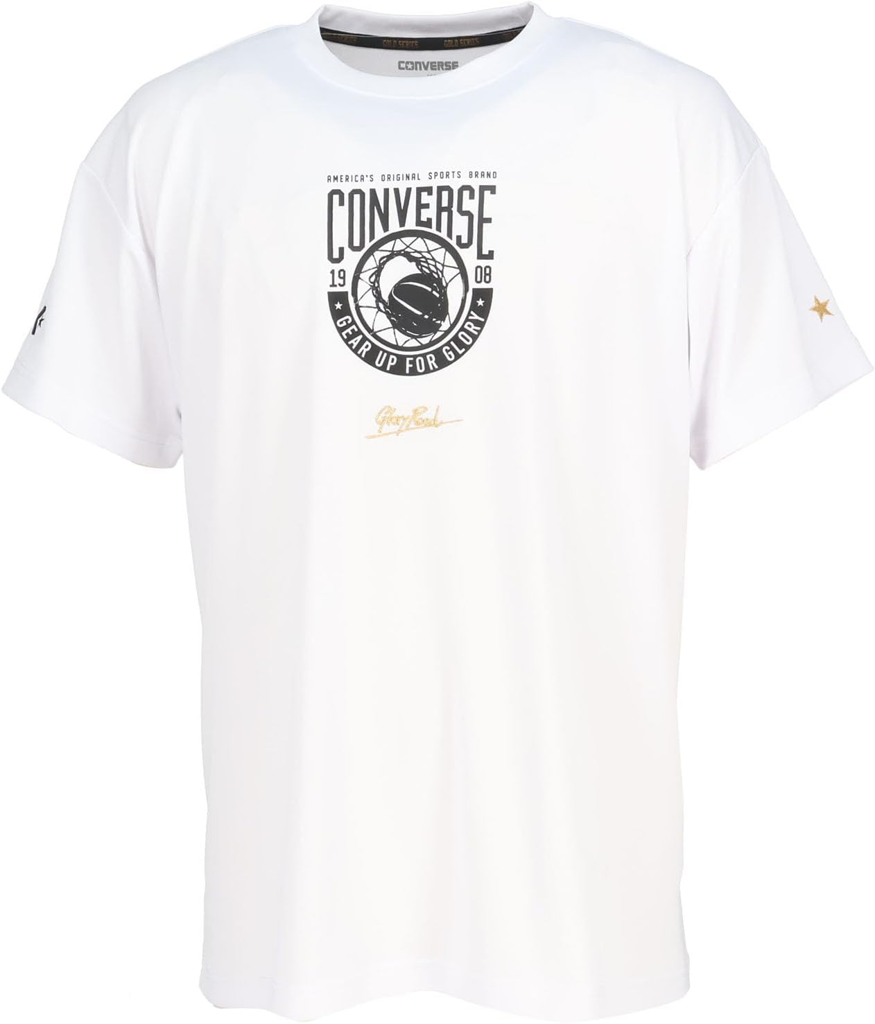 

Футболка с коротким рукавом из серии Basketball Gold (CBG251351), влагоотводящая, быстросохнущая, унисекс Converse, белый