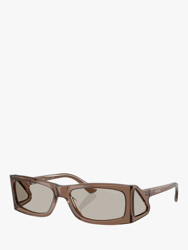 

Мужские прямоугольные солнцезащитные очки pr b03s Prada, цвет Transparent Brown/Beige