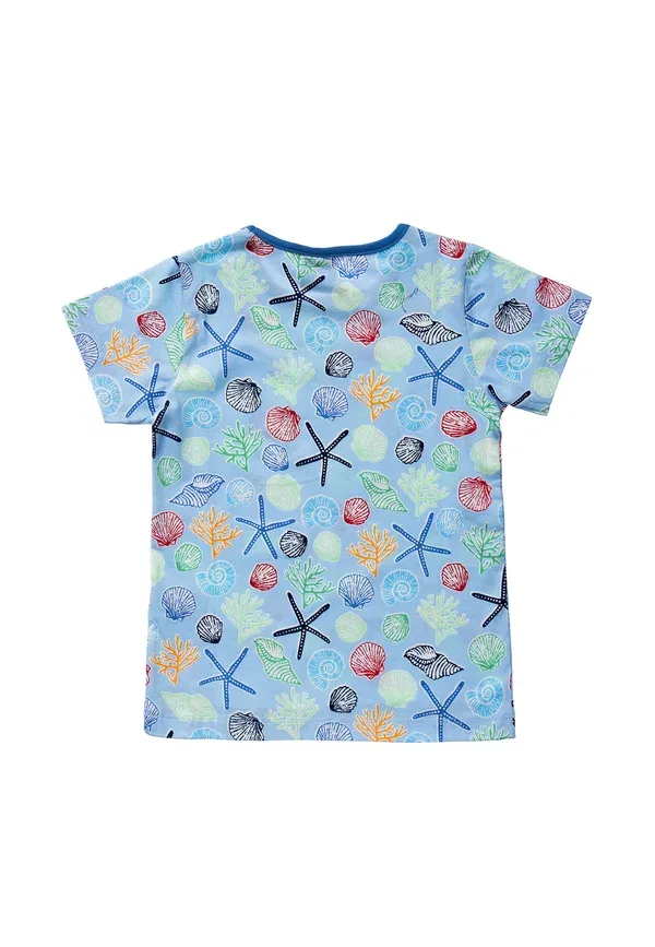 Футболка Villervalla 0079mpa print t-shirt, цвет ракушка светло-морской — фото 2