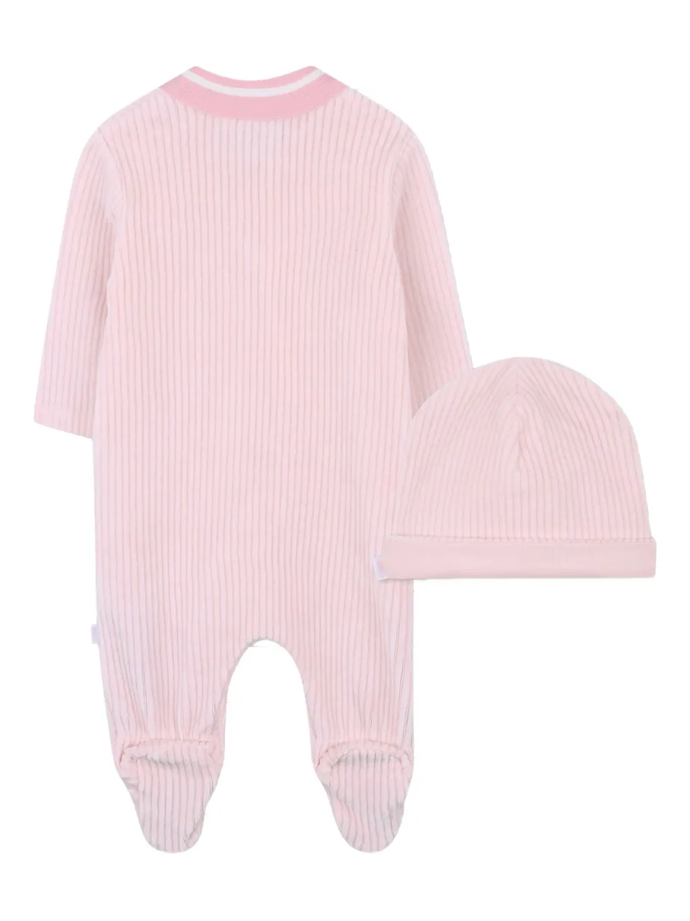 Комплект для новорожденного в рубчик BOSS Kidswear, розовый — фото 2