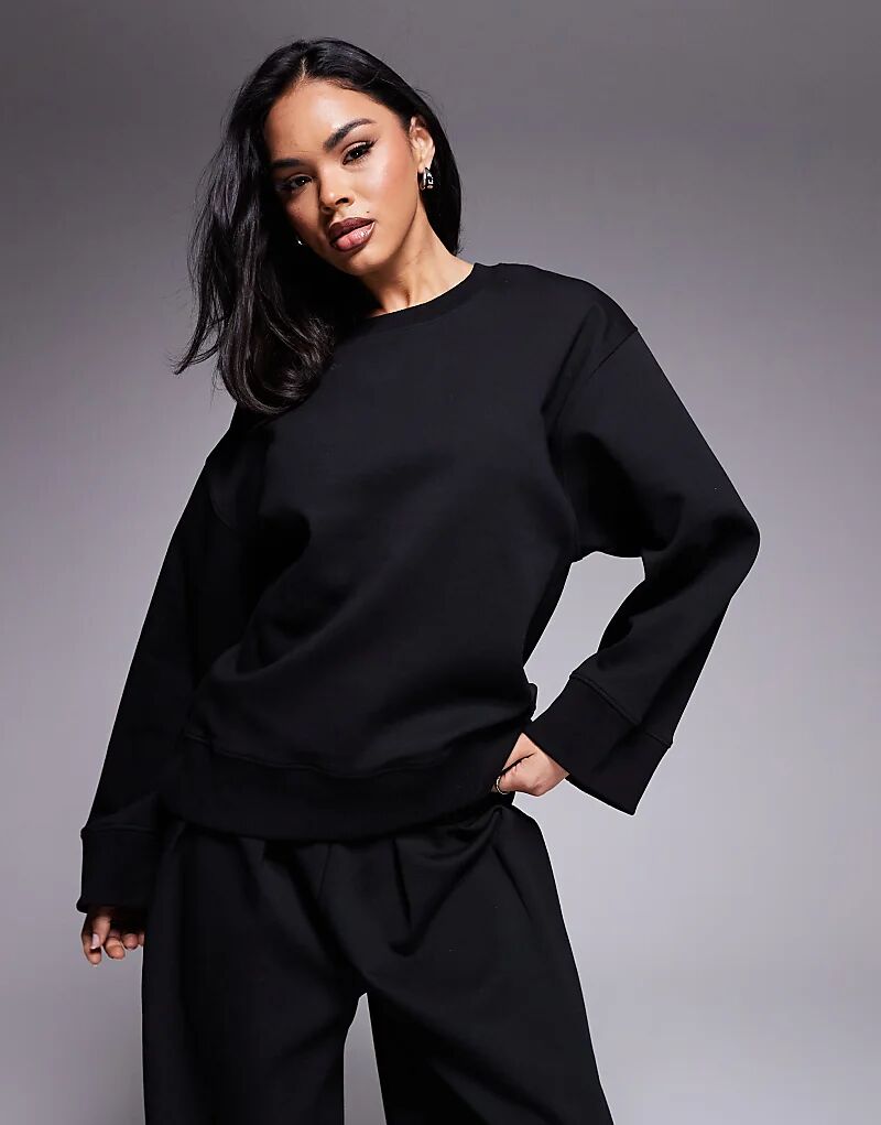 

Топ свободного кроя с круглым вырезом ASOS DESIGN черного цвета — часть комплекта