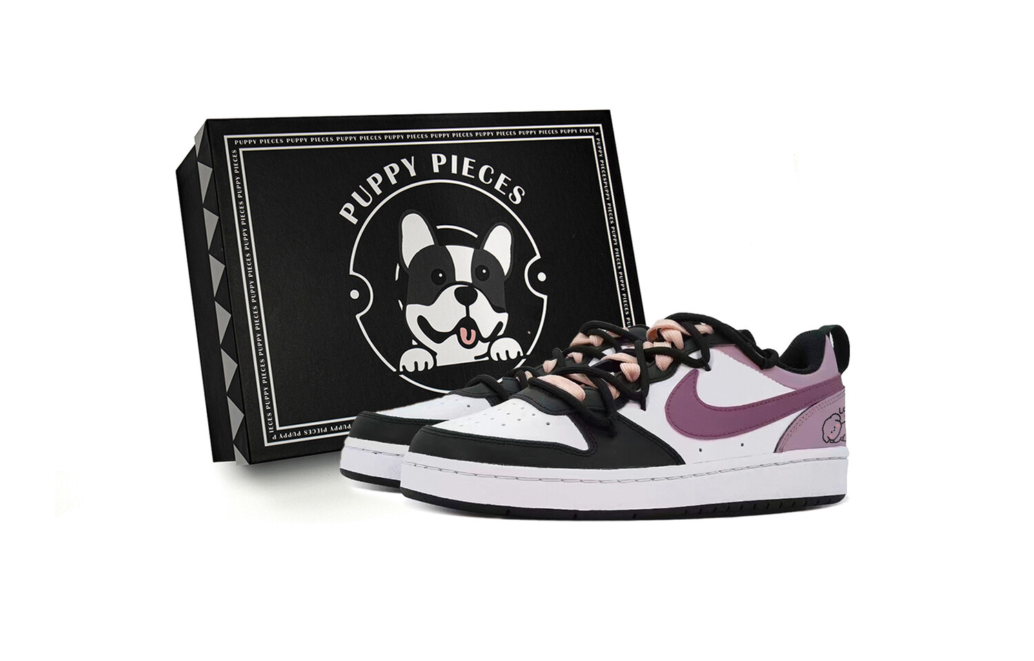

Кроссовки Nike Court Borough Skateboarding Shoes Women's Low-top Core Black / Cloud White / Team Shock Pink 2, розовый