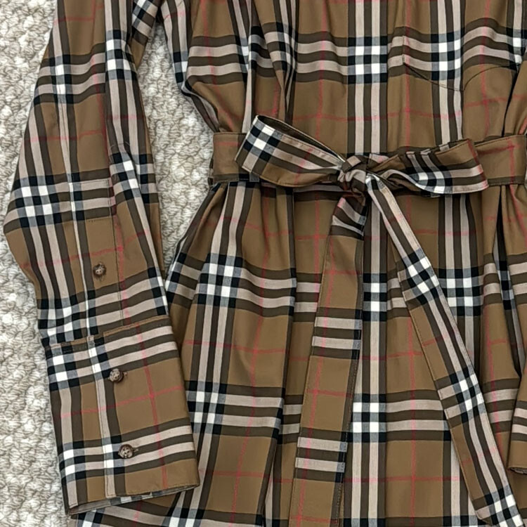 

Платье Burberry с длинными рукавами, коричневый