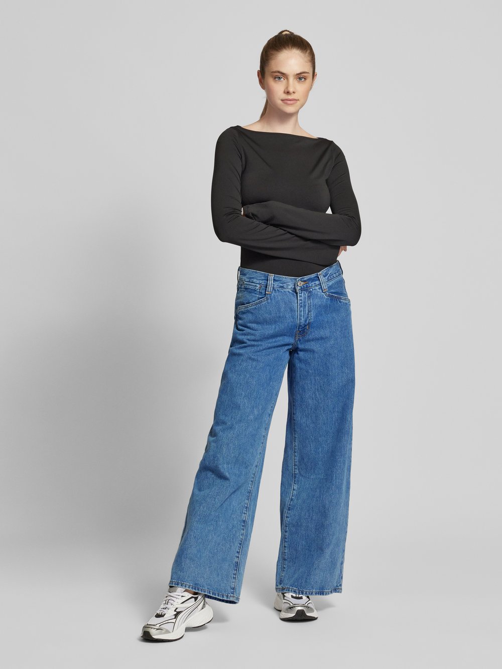 

Мешковатые широкие джинсы с пятью карманами Levi's, светло-голубой