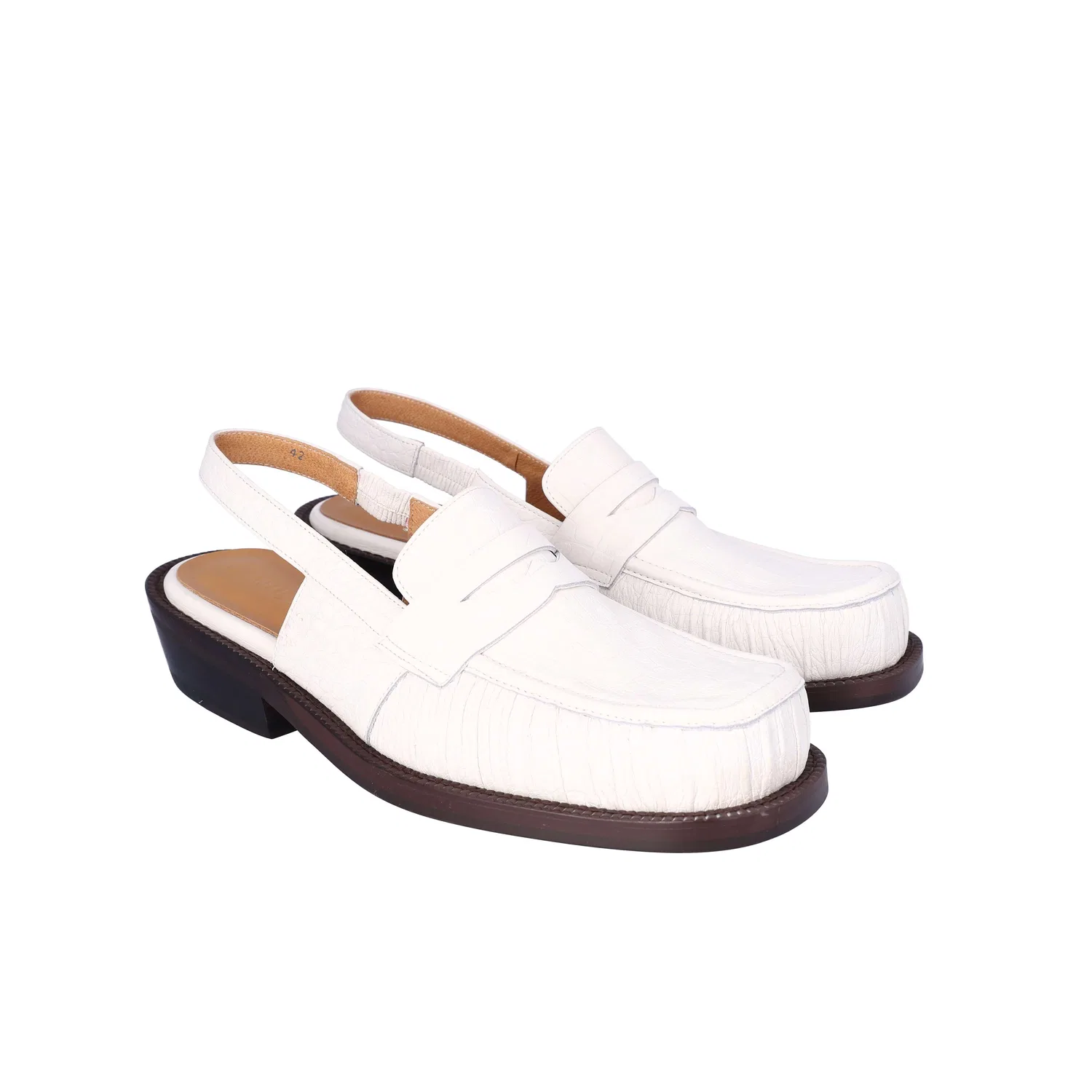 Мужские белые мюли-лоферы Nuosmiq Arc Sling-Back — фото 4