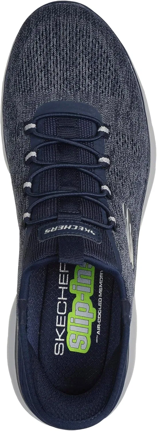Мужские туфли Skechers Summits Key Pace Hands Free без шнурков, Navy Mesh — фото 3