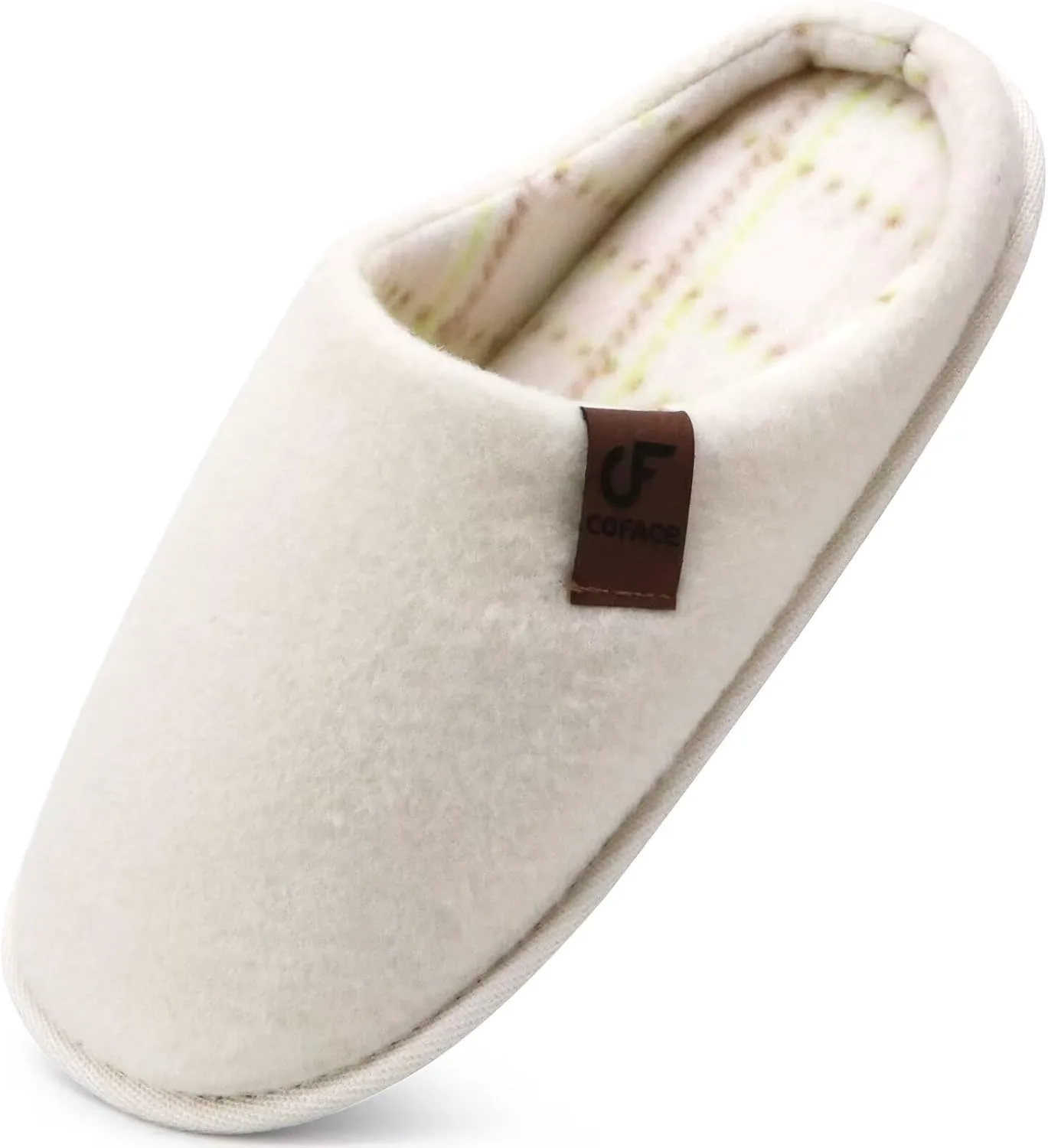 

COFACE Унисекс Мужские и Женские Уютные Тапочки с Памятью Формы, Легкие Домашние Сандалии на Скольжение, Теплые Домашние/Уличные Тапочки из Фетра, Размер 4-15, бежевый