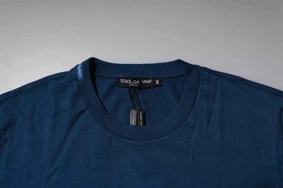 Футболка мужская с круглым вырезом Blue Crown Bee из хлопка Dolce & Gabbana — фото 4