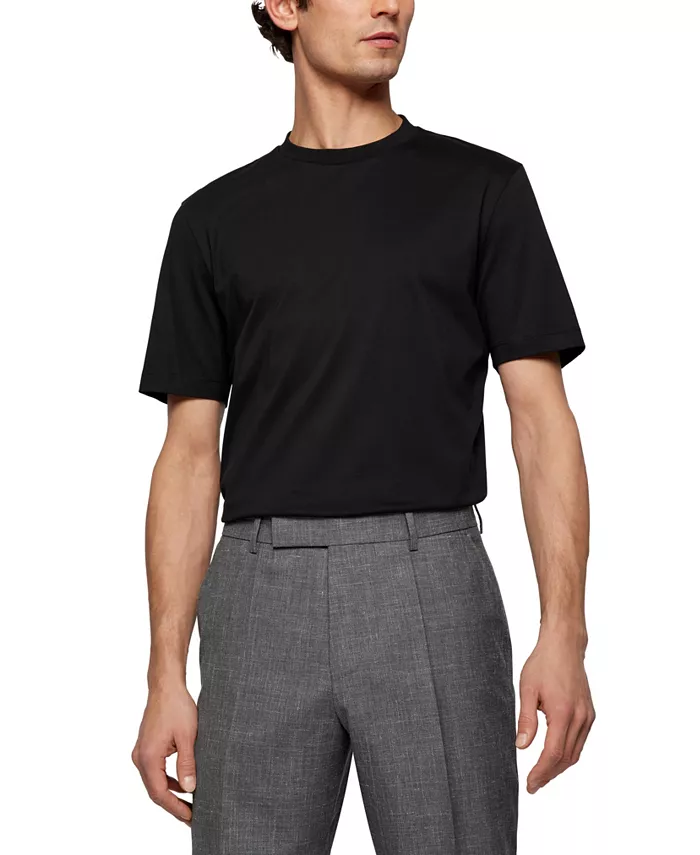 

Мужская футболка Regular-Fit из хлопкового джерси Hugo Boss, черный