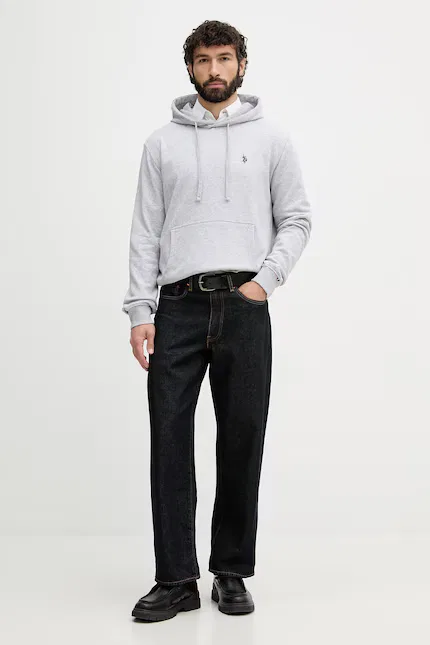 Худи мужское с капюшоном DHM LB U.S. Polo Assn., серый — фото 2