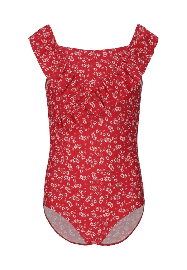 Тропический купальник Zigzag, Print Red Flowers