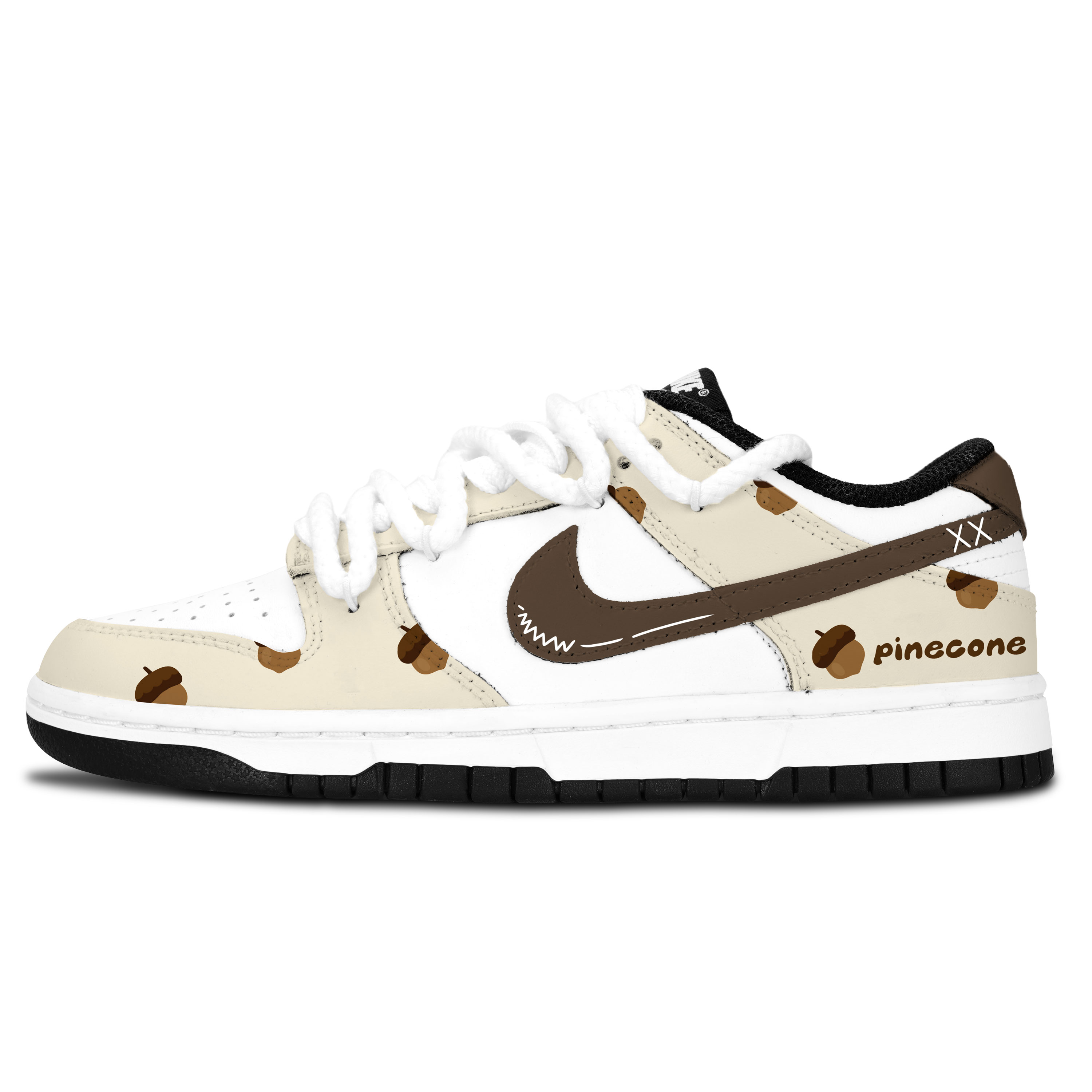 Nike Кроссовки для скейтбординга Dunk унисекс, низкие, белые/бежевые/коричневые
