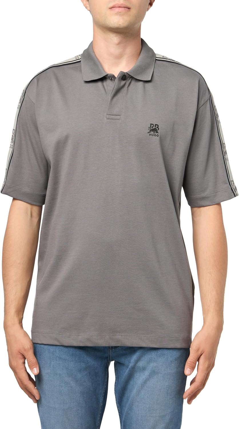

Хлопковая поло Hugo с логотипом F1, Open Grey, Серый, Хлопковая поло Hugo с логотипом F1, Open Grey