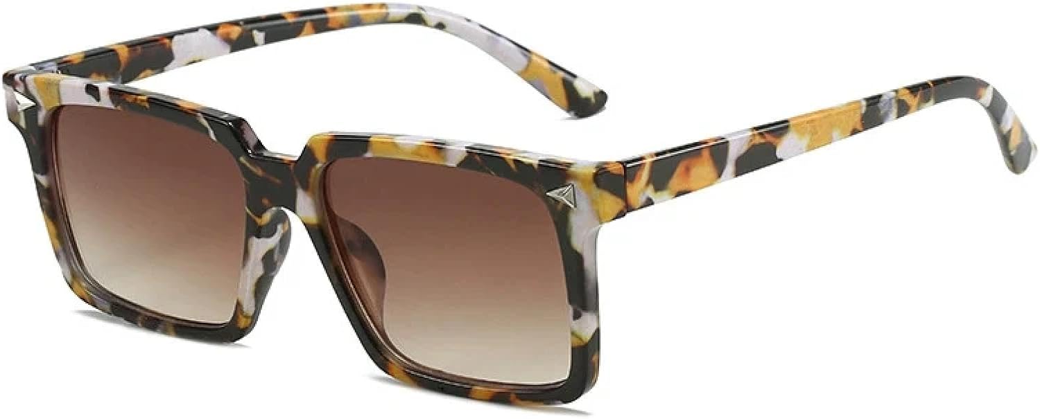 

Классические солнцезащитные очки с заклепками для женщин и мужчин. Модные очки для активного отдыха, путешествий и вождения. Защита от УФ-излучения UV400 TKKTLLT, Flower Gradient Tea