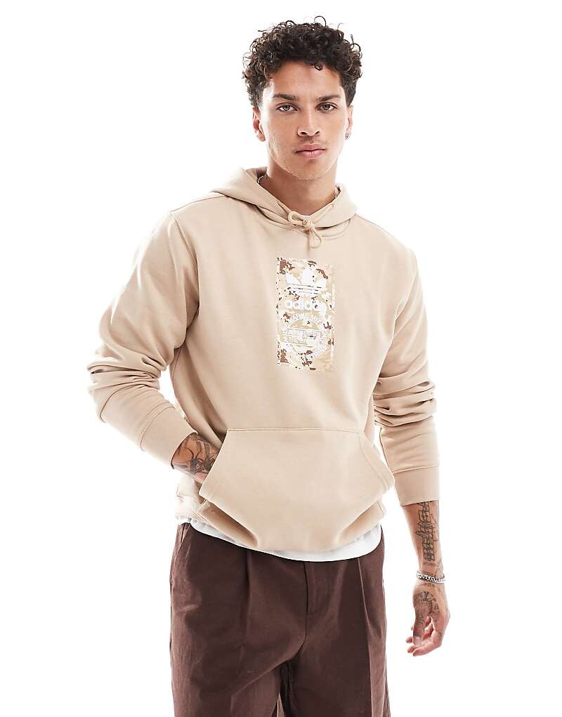 

adidas Originals — Camo Lab — худи бежевого цвета с камуфляжной вставкой