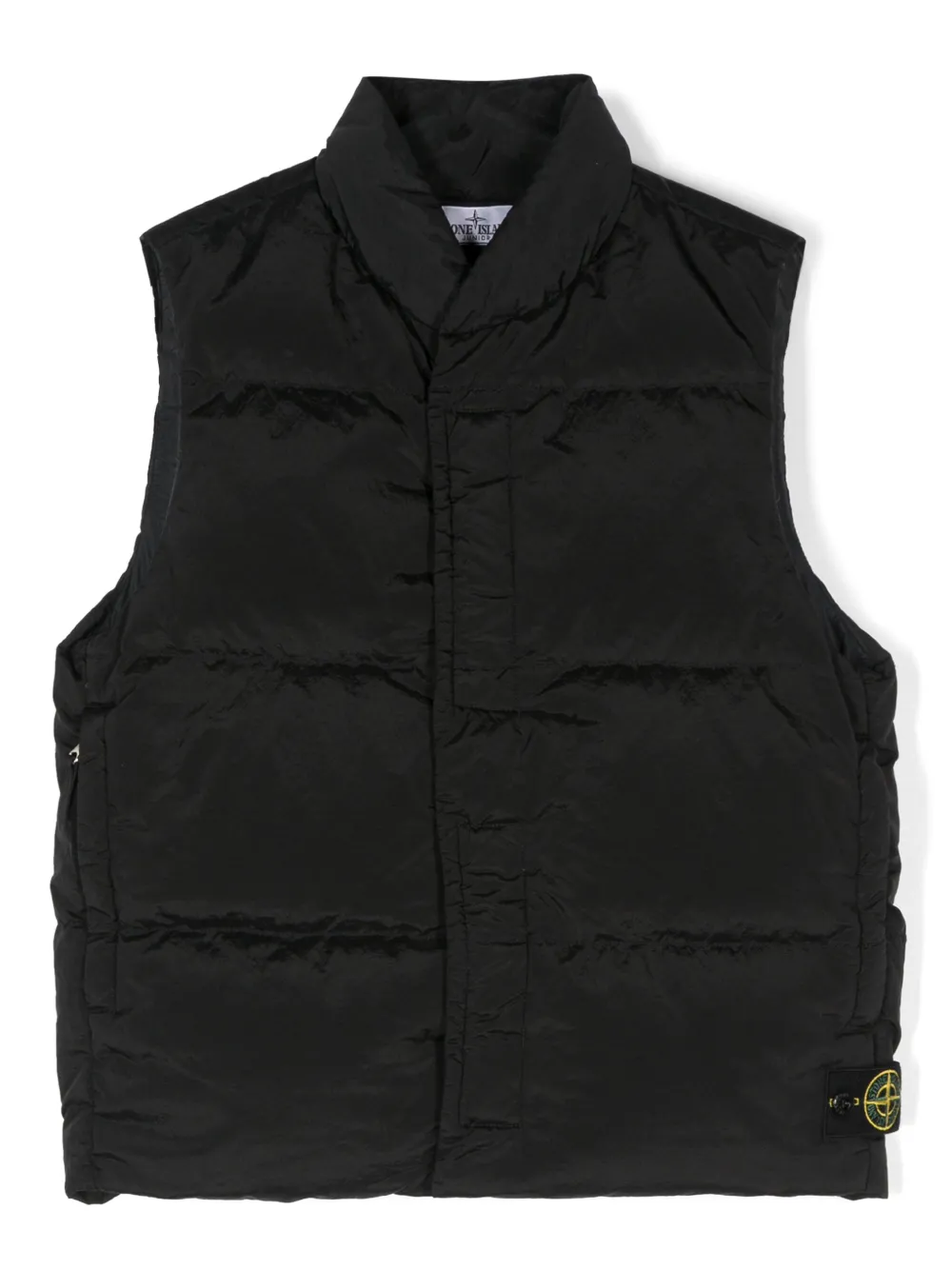 

Дутый жилет с нашивкой-логотипом Stone Island Junior, черный