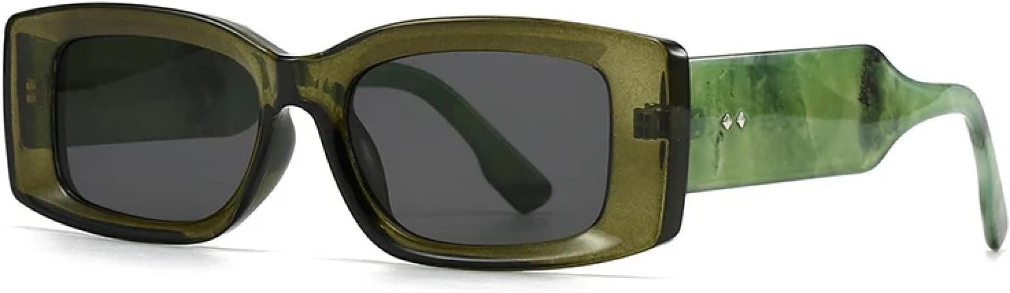 

Модные прямоугольные женские солнцезащитные очки класса люкс в стиле ретро, ​​конфетные цвета, прозрачный градиент, мужские очки с широкими дужками HHZZYVY, Dark Green Gray