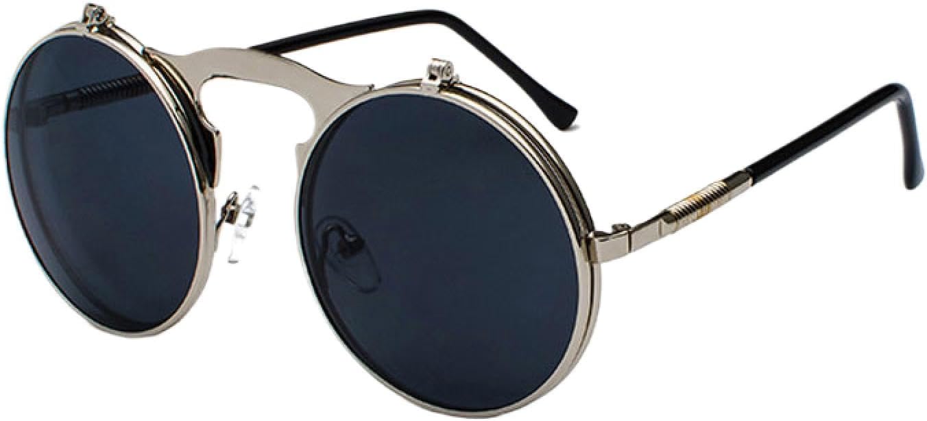 

Солнцезащитные очки с защитой от УФ-излучения UV400 | Круглые металлические очки-книжки в стиле панк | Для женщин и мужчин, для занятий спортом на открытом воздухе и вождения DSVIGF, C2