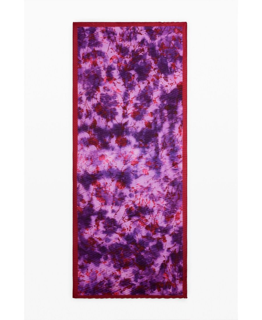 

Женский прямоугольный шарф с цветочным узором, мятой ткани Desigual, Medium purple