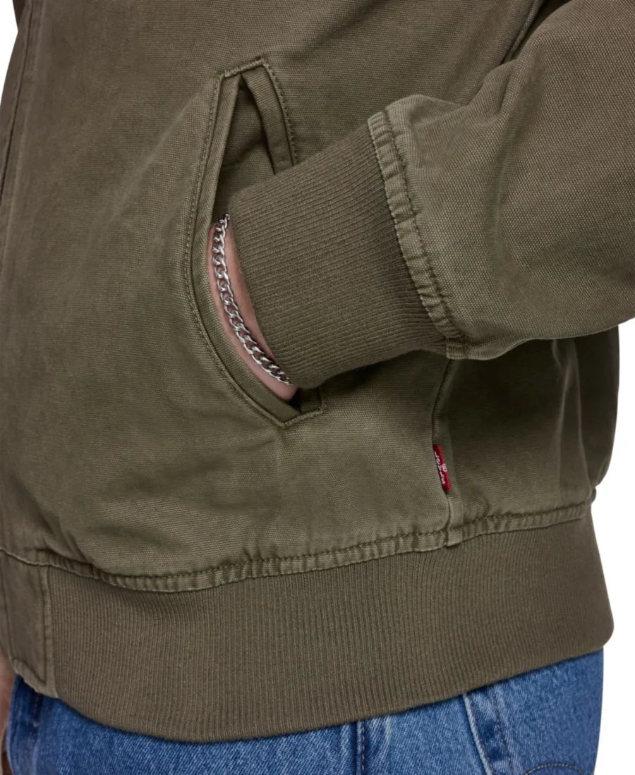Мужская хлопковая куртка-бомбер в стиле вестерн Levi's, оливковый — фото 4