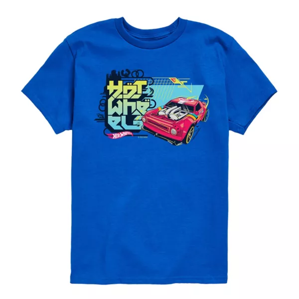 

Футболка для мальчиков 8-20 лет с принтом красной машины Hot Wheels, синий