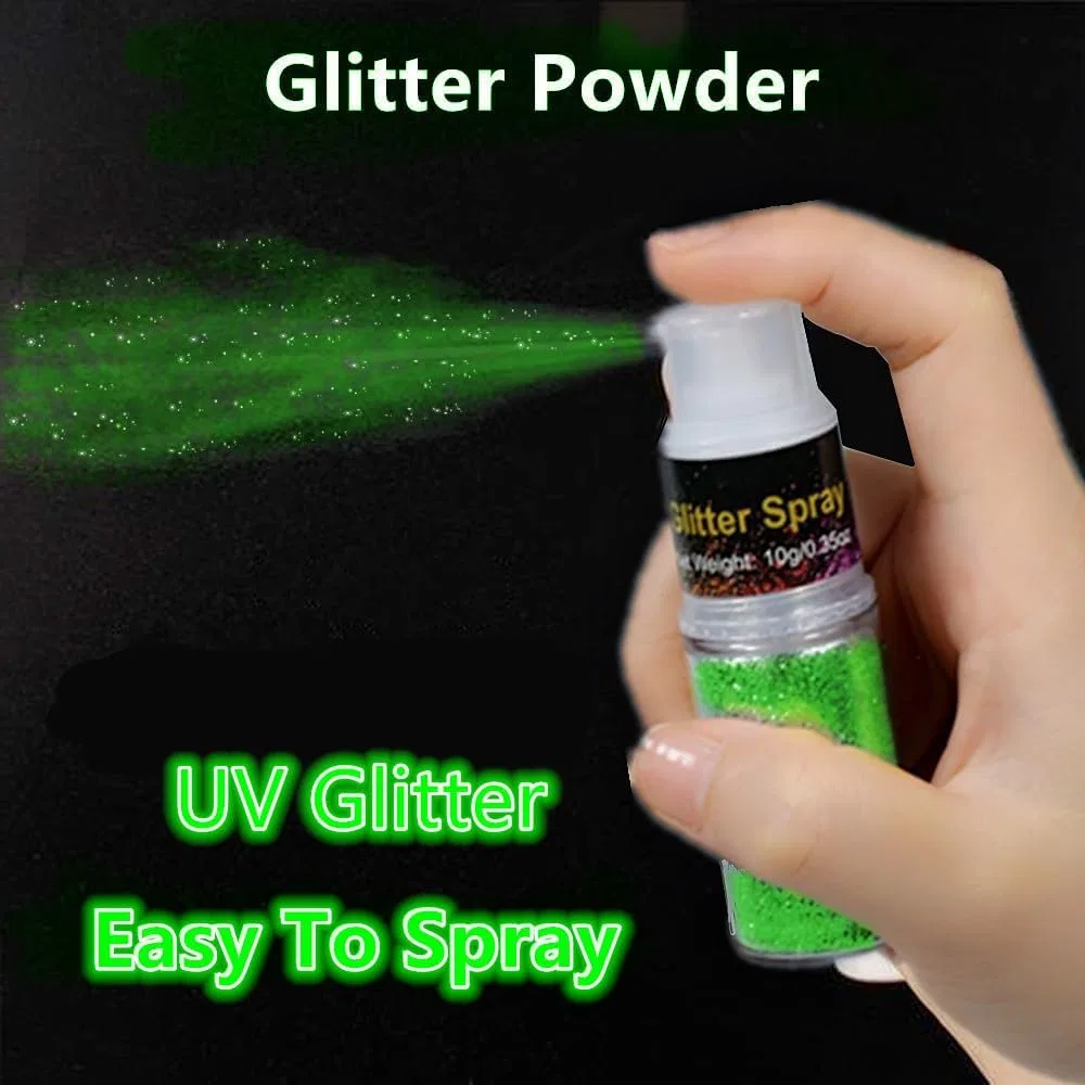 Спрей-глиттер для волос и тела UV Green, Go Ho, 10 г — фото 2