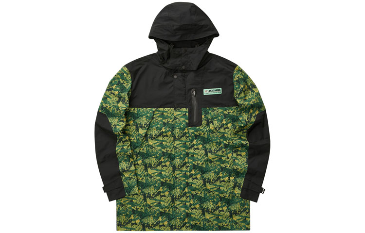 

Skechers Куртка мужская зеленая с камуфляжным цветочным принтом, Green with Camouflage All over Print Floral-01E7