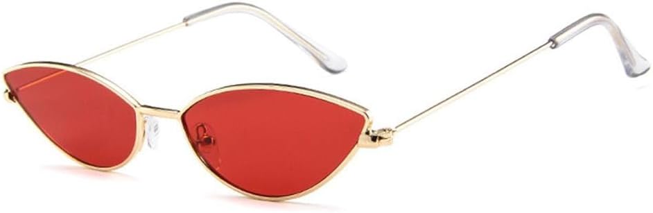 

Ретро-солнцезащитные очки «кошачий глаз» для женщин и мужчин, винтажные маленькие очки «кошачий глаз» для мужчин и женщин, защита от ультрафиолета UV400 KTUCN, Gold Red