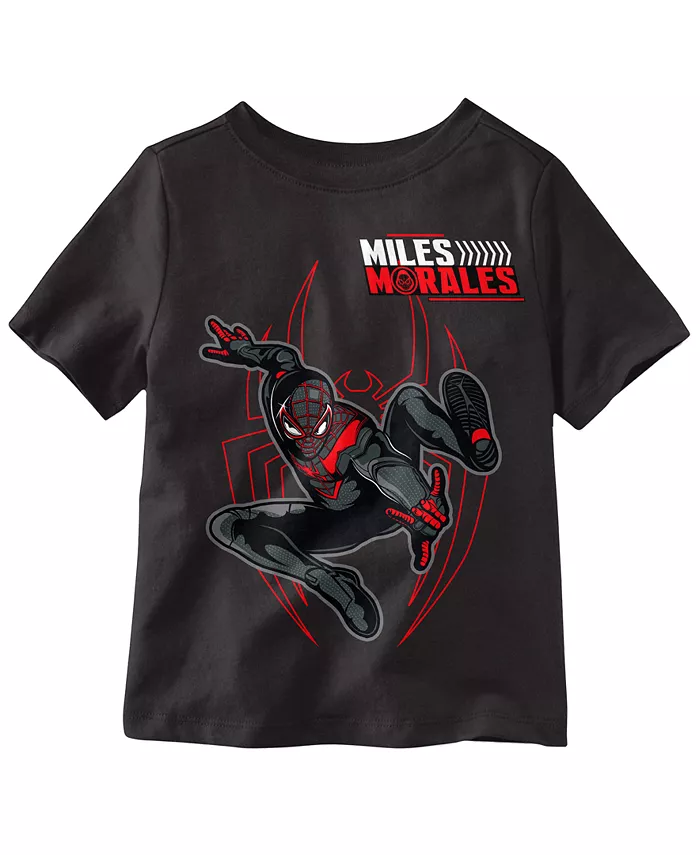 

Футболка с коротким рукавом Spider Miles для мальчиков 2T-5T Spider-Man, черный